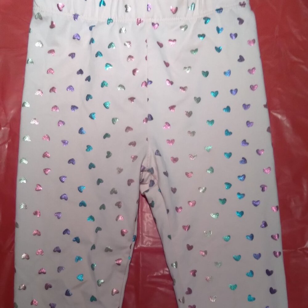 Adorable little girl leggings size 24m rainbow hearts